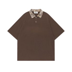 Vintage Plaid Lapel T-Shirt